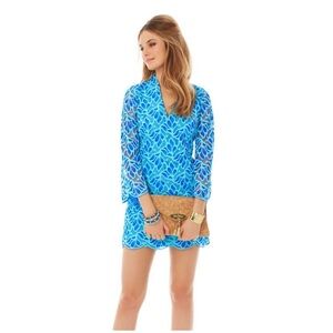 Lilly Pulitzer Devina Lace Tunic Dress Blue